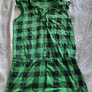 Green and Black Checkered Lounge Romper. Joe Boxer